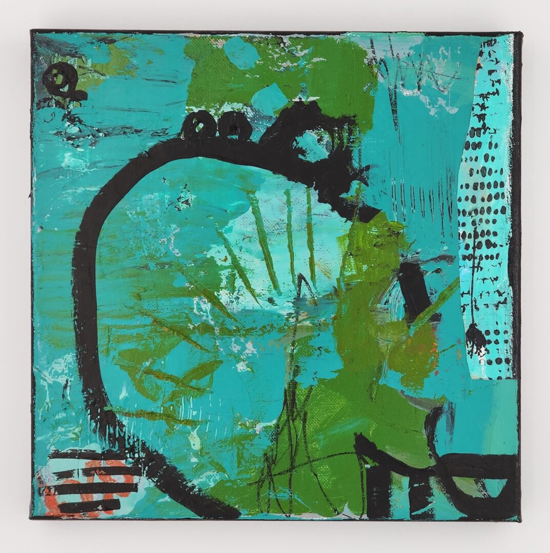 Frog on a Lily Pad abstract art by Patty Eskridge arteverydaystudio.com
